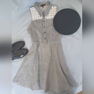 Smak Parlour vintage inspired fit and flare collared dress size large